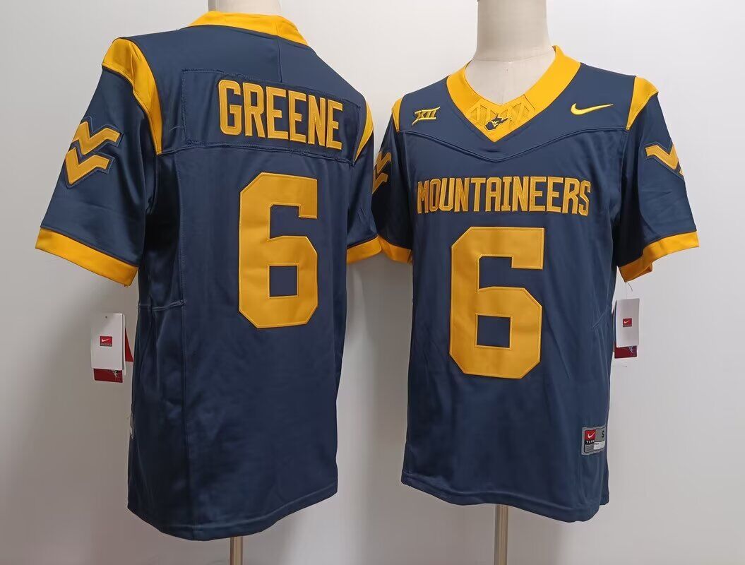 NCAA Men Mountaineering Team #6 Garrett Greene blue nike jerseys